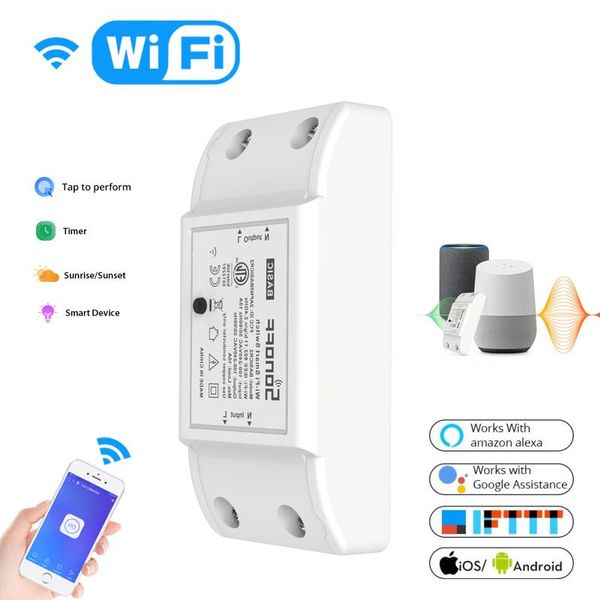 

smart home control sonoff basicr2 wifi wireless switch module compatible with alexa google