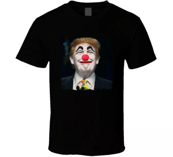 

trump joker funny parody clown face t shirt, White;black
