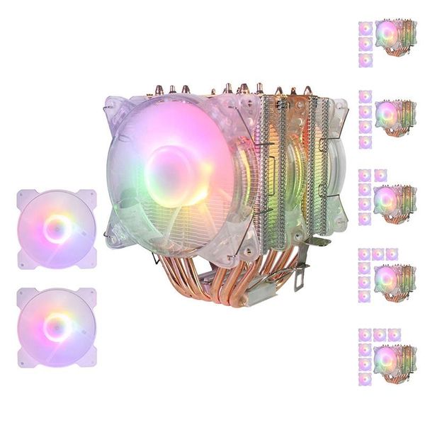 

copper tube cpu radiator chis fan synchronous lighting 1150amd1366 2011 crystal light three fans + & coolings