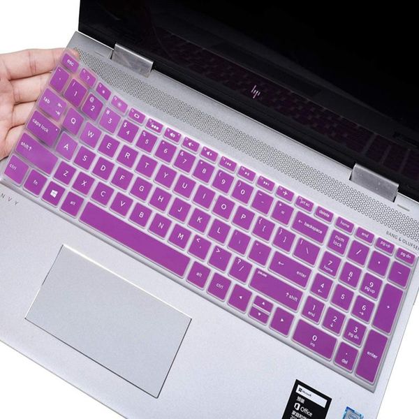 

keyboard covers cover silicone tpu compatible for envy x360 15.6 with 17t 17 17m-ae011dx and pavilion 15-br075nr purple