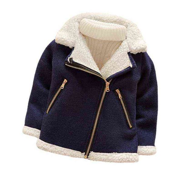 

winter suit for children baby girl clothes fashion boys cotton warm coat toddler casual costume infant jacket kids outerwear 211111, Blue;gray