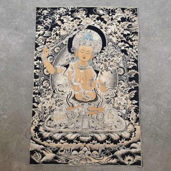 

paintings brocade, embroidery, thangka tara, frescoes of the god wealth