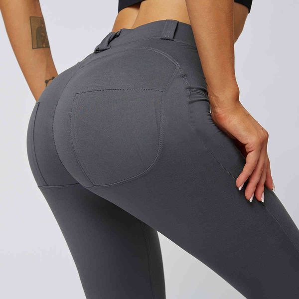 

women's tracksuits peach hip pants yoga sports fitness leggings, Gray