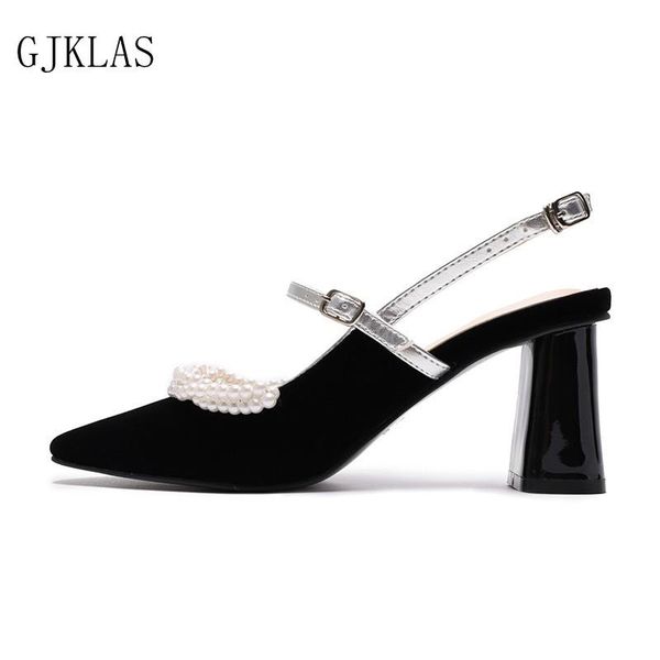 

dress shoes black ladies and sandals high heels women pearl shoe sandalsfor korean style chunky sandalias de las mujeres