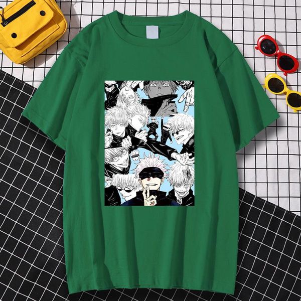 

men's t-shirts fashion vintage mens tees shirts spring summer tee shirt satoru gojo jujutsu kaisen prints short sleeve soft t-shirt, White;black
