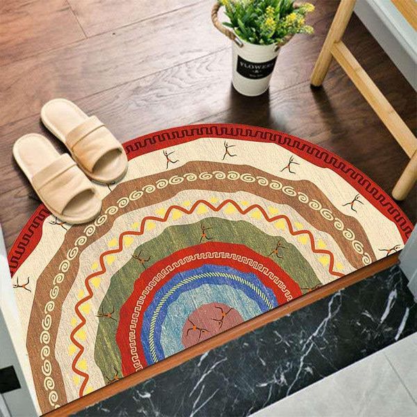 

carpets bohemian mat geometric semi-circular doormat anti-slip washable for bedroom bathroom kitchen door rug printed mats
