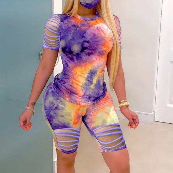 

women's tracksuits women sports suits two pieces set mask short sleeve o neck pants 3 woman sets skinny outdoor wear/2, Gray