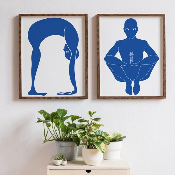 

paintings home exercise gym yoga pose health poster wall art minimalist canvas painting abstract picture for modern living room decoration