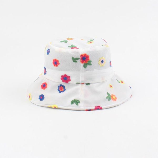 

bucket hat women embroidery flowers spring summer sun beach holiday climbing hunting outdoor fishing accessory wide brim hats, Blue;gray