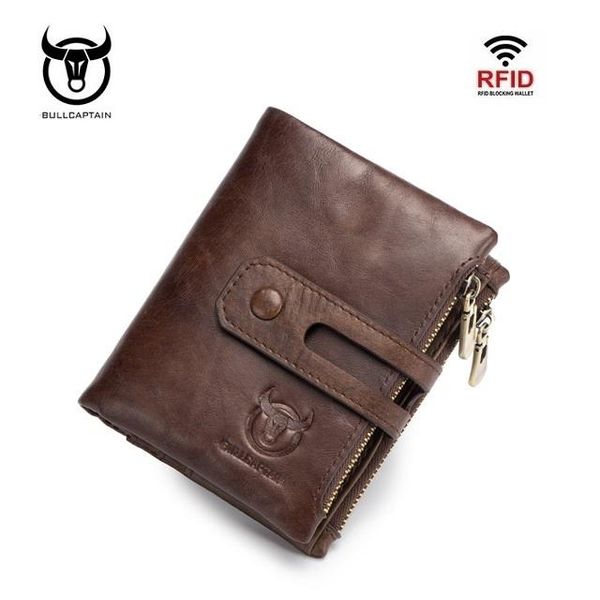 

men short leisure wallet rfid anti-theft purse driver's license card holders cowhide leather wallet hasp vintage money bag, Red;black
