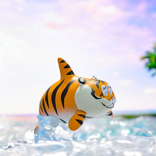 

decorative objects & figurines baichange fat tiger series of blind box fashion players do gifts kawaii accessories home decore anime figure
