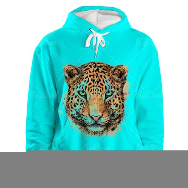 

men's hoodies & sweatshirts children and adolescents animal pattern 3d printing sweater tiger cheetah leisure sports hoodie, Black