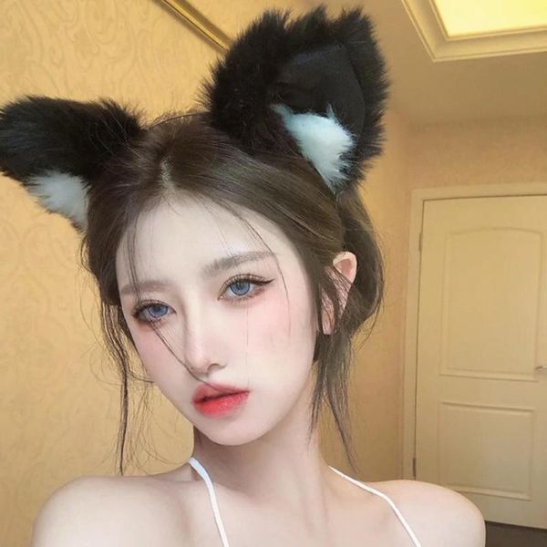 

other event & party supplies women girl cat ears headband long fur hair bow accessories christmas 2021 l9s4