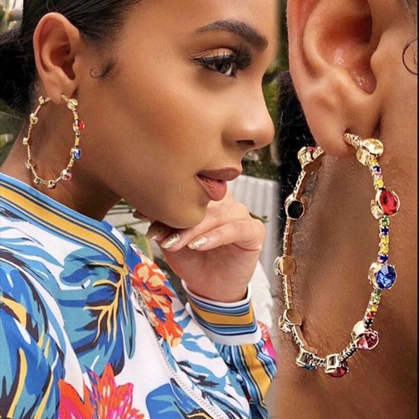 

hoop & huggie fashion personality irregular metal earrings women's exaggerated atmosphere temperament jewelry accessories, Golden;silver