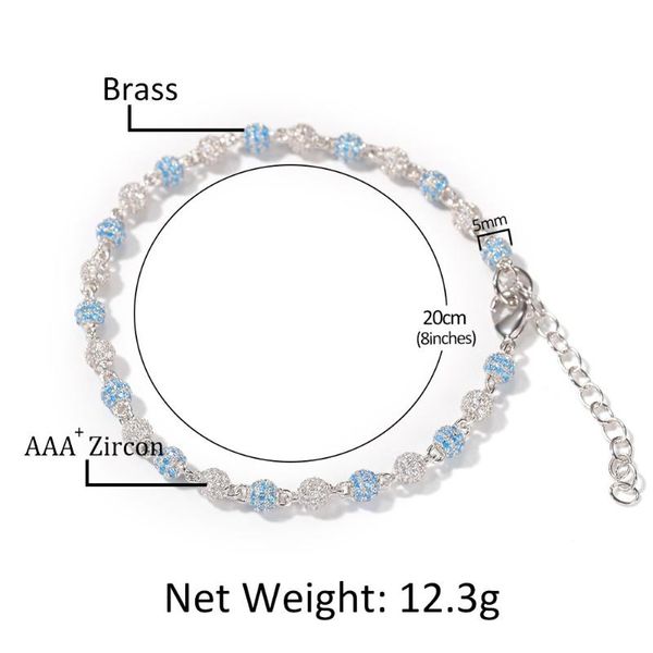 

charm bracelets zircon bracelet simple round bead full diamond in personalized design chain hand jewelry, Golden;silver