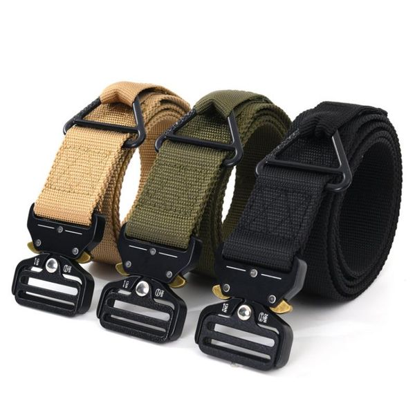 

belts men's tactical drop belt outdoor multi-functional nylon canvas release buckle pants military fans training, Black;brown