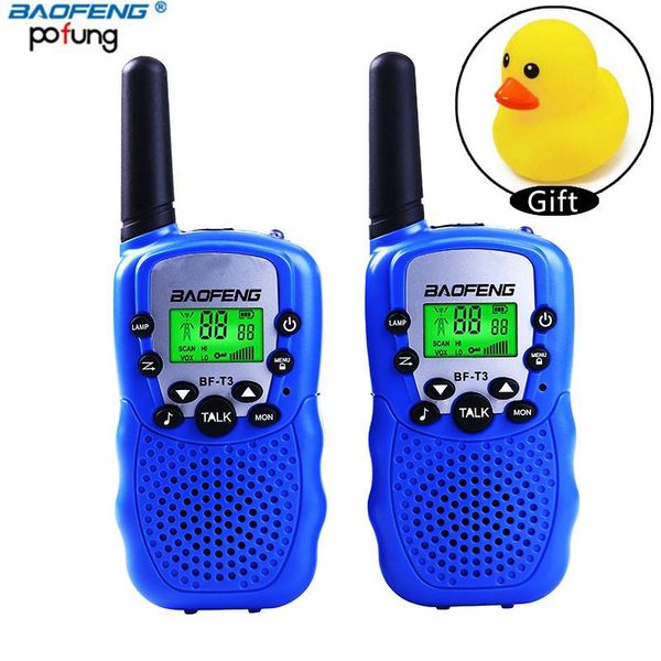 

walkie talkie 2pcs baofeng bf-t3 mini children kids radio toys 0.5w 22ch pmr446 portable ham with yellow duck gift