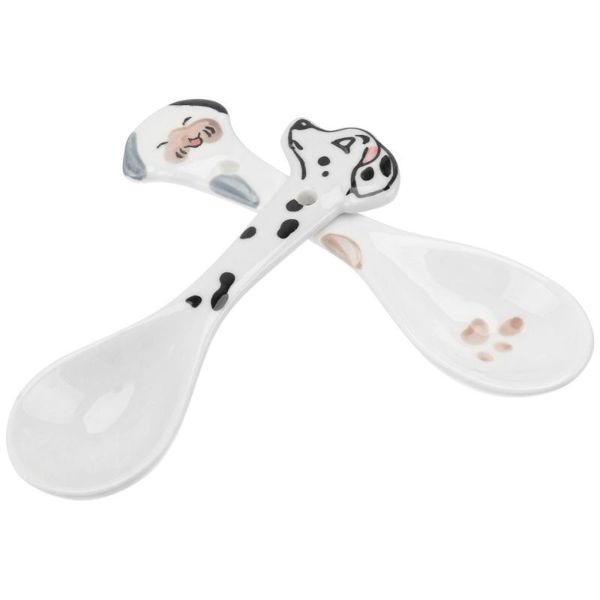 

mugs 2pcs dog feeding spoons ceramic scoops household mixing pet supplies