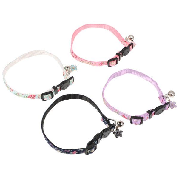 

cat collars & leads 4pcs adjustable kitten collar safety with bell pet neckwear