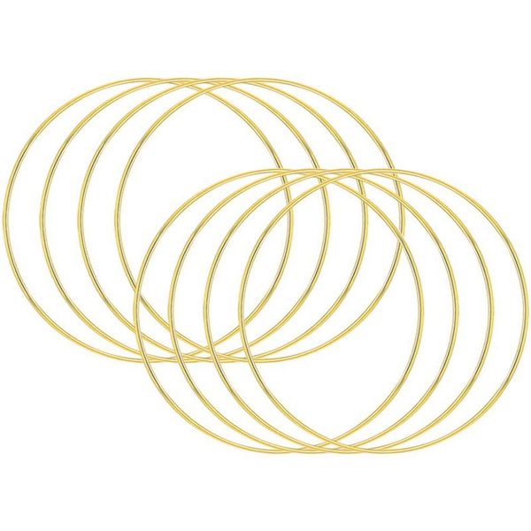 

decorative flowers & wreaths lixf 10 pcs 14 inch metal crafts hoops macrame creations ring for diy dream catchers wall hanging crafts, gold