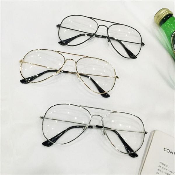 

fashion sunglasses frames trend cat eye spectacle frame for women man oversized black silver gold metal glasses versatile accessories korean