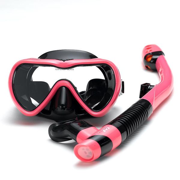 

[single lens large field of view] tempered glass snorkeling two treasures full dry diving mask snorkel two-piece suit masks