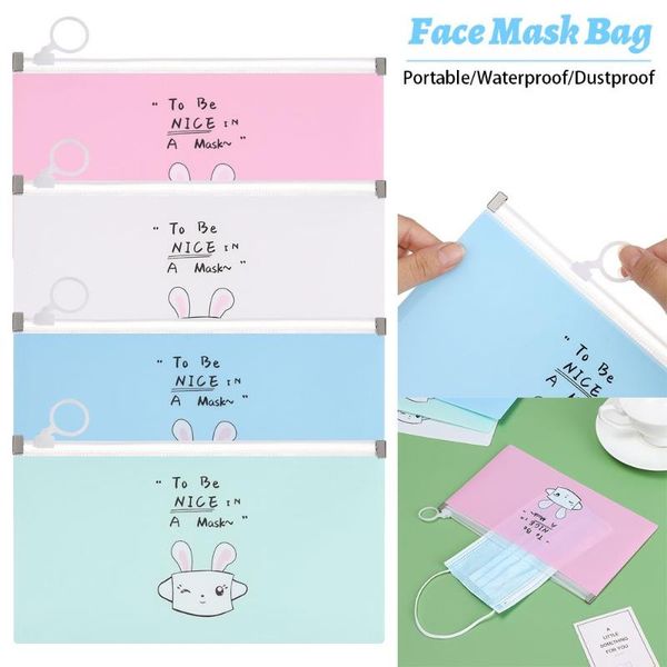

storage bags 4pcs face mask case covering holder portable bag zipper waterproof travel organizer