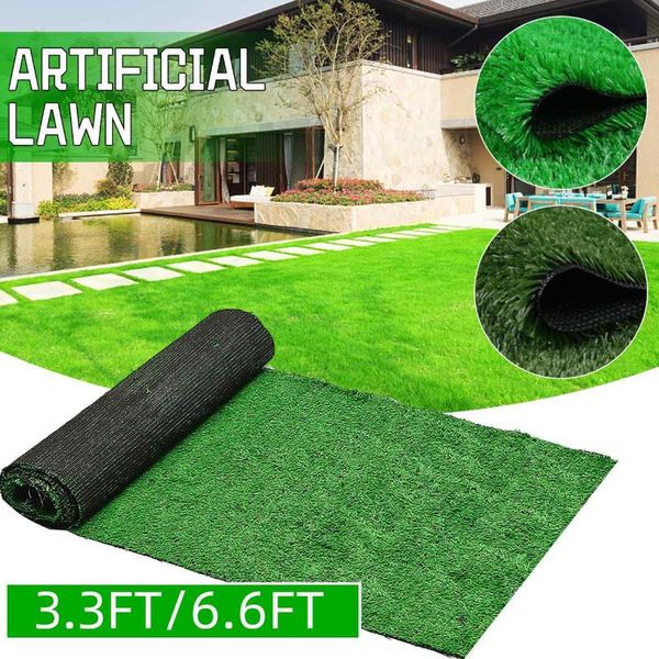 

1.5cm thick artificial grass turf carpet outdoor rug synthetic fake faux garden lawn landscape 0.5mx1m/2m decorative flowers & wreaths
