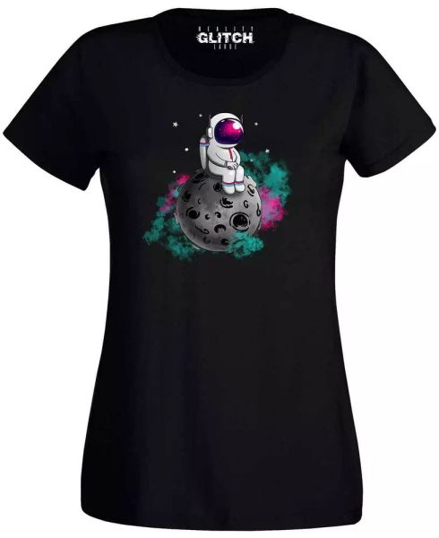 

spaceman moon women's t-shirt asteroid funny science cool stars astro planet, White;black