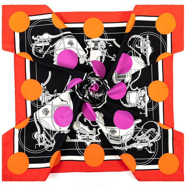 

100% silk satin square scarf women double-sided hand rolled edge head scarf shawl scarves hijab wraps foulard 90*90cm, Blue;gray