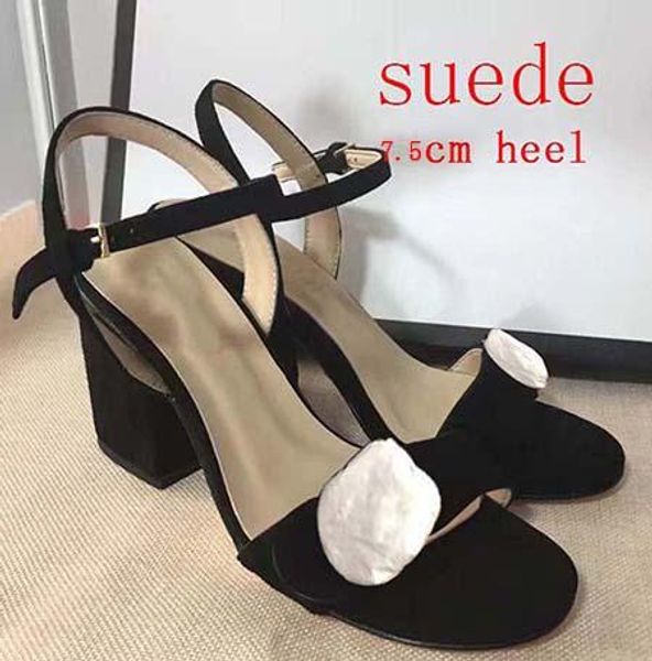 

2021 est heel with box woman sandals high heel sandals flat shoe high heel slides slippers casual shoes, Black