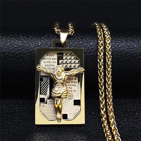 

hip hop stainless steel double layer pendant bible jesus women/men gold color long goddess necklace jewelry bijoux n6000s02 necklaces, Silver