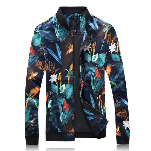 

men's jackets outerwear clothes hawaiian floral acetate fiber streetwear windbreaker hip hop flower print slim casual 4gdl, Black;brown