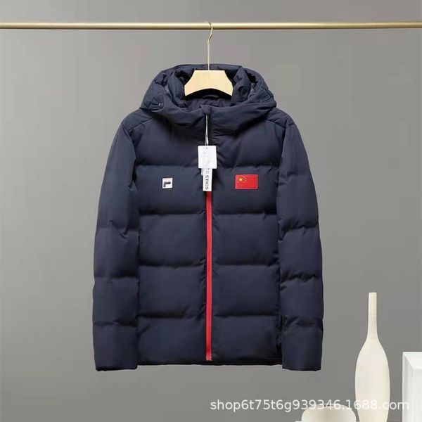 

2021 feijia winter warm couple thickened zipper fl casual men's and women's lightweight hooded down et, Black