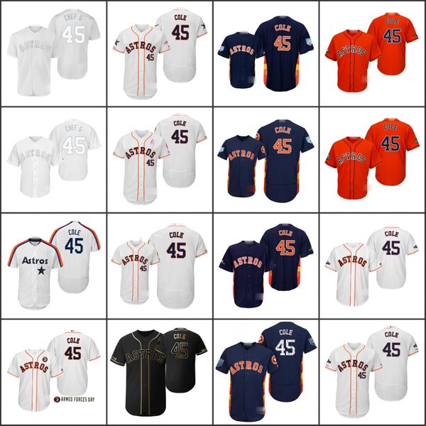 

houston astros men 45 gerrit cole oilers vs women youthjersey, Black;red