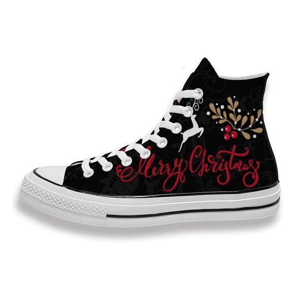 

custom printed reindeer merry christmas sneakers high mens womens running shoes skateboard diy trainers canvas casual shoe