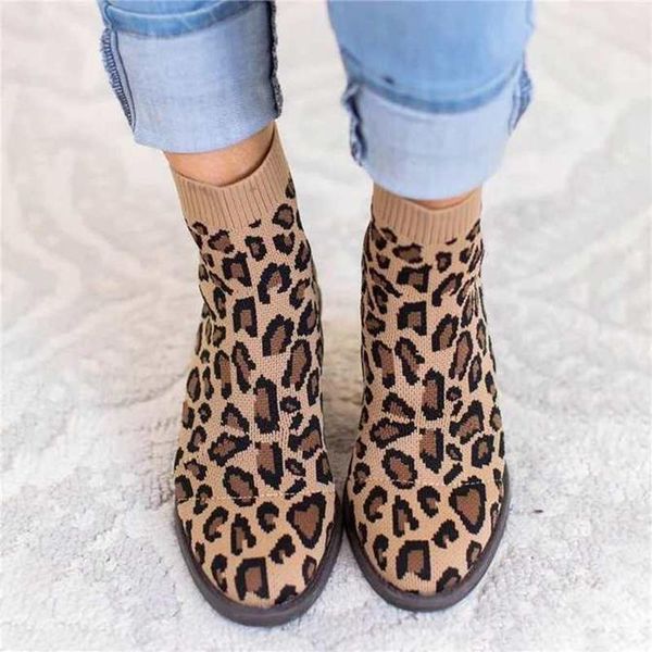 

boots leopard grain ankle women fashion knitting pointed-toe purple chunky square root heels vintage mujer, Black