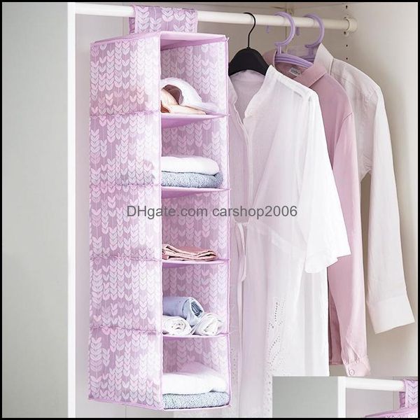 Housekee Organisation Hausgarten Großhandel 5 Schichten Schal Hut Kleidung Falten Hängende Unterwäsche Closet Organizer Oxford Tuch Kleiderschrank Cl