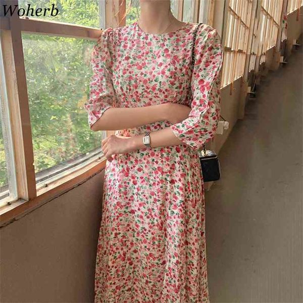 

elegant sweet floral dress women summer korean chic robe temperament hollow out vestidos backless vintage 210519, Black;gray
