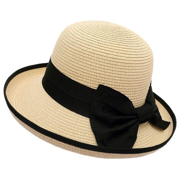 

wide brim hats summer women hat beach straw panama ladies cap fashionable handmade casual flat bowknot sun for 2021 chapeu, Blue;gray