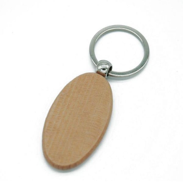 

2021 epack30pcs customize diy blank wooden key chain rectangle heart round ellipse carving key ring wood key chain ring, Silver
