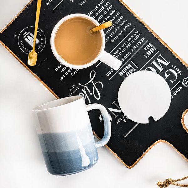 

mugs nordic creative hand painted ceramic mug fashion simple household office drinking cup with lid and spoon friends coffee