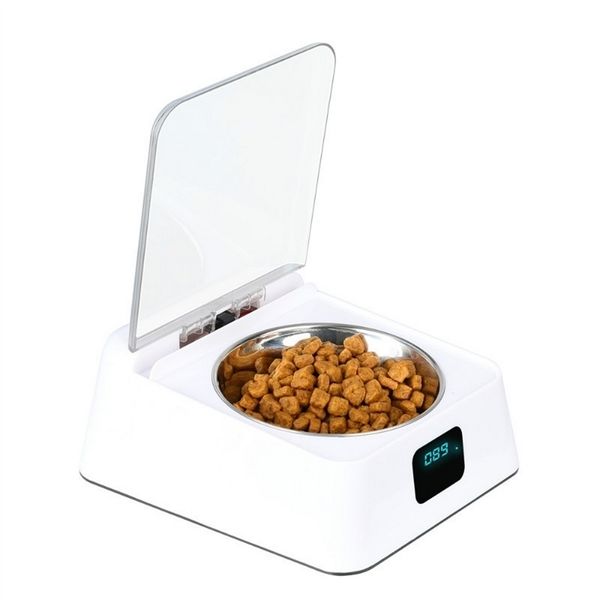 Automatic Pet Feeder Intelligent Infrared Sensor Auto Open Cover Bowl Anti-mouse Moisture-proof Dog Cat Food Dispenser Y200922