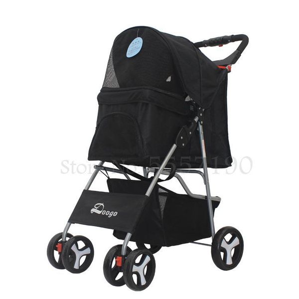 

dog car seat covers pet stroller folding four-wheeled trolley teddy lightweight