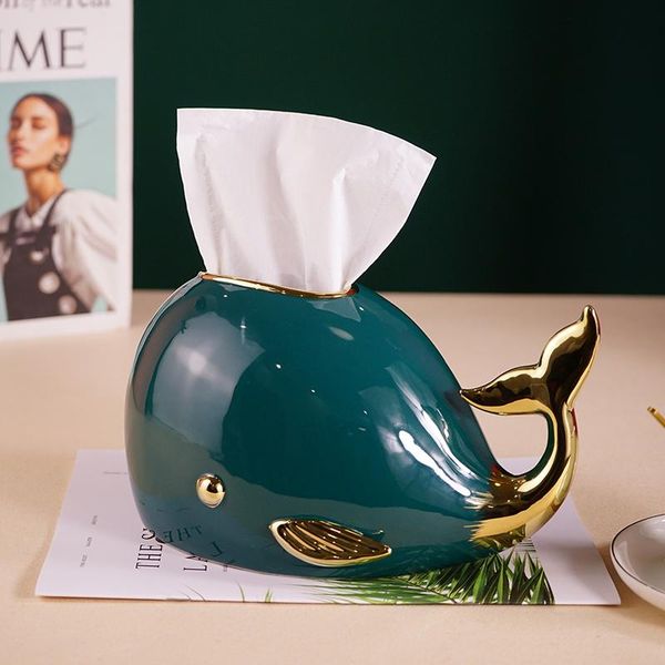 

ceramic tissue box creative whale bathroom storage home decoration living room deskboxes & napkins