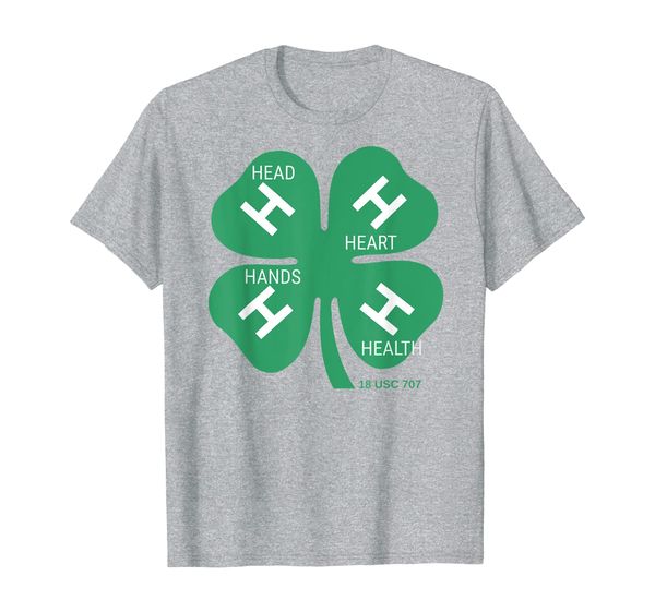 

head heart hands health 4-h t-shirt, White;black