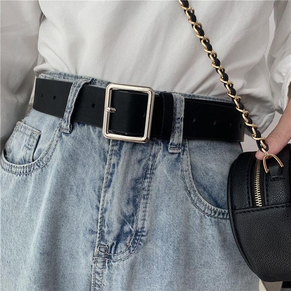 

belts jeans leather for women waist fashion fancy belt luxury pin buckle vintage strap ceinture femme cinturon mujer waistband, Black;brown