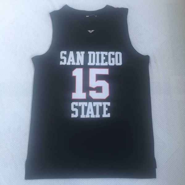 

mens kawhi #15 leonard jerseys san diego state aztecs stitched college university sport vests breathable mesh sleeveless shirt tee, Black