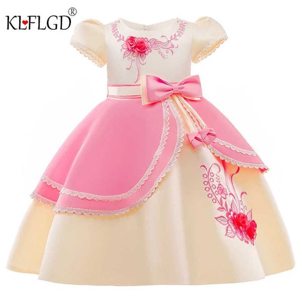 

girl princwedding party bridesmaid group embroidery jacquard pompous drbaby christmas day party prom dress x0803, Red;yellow