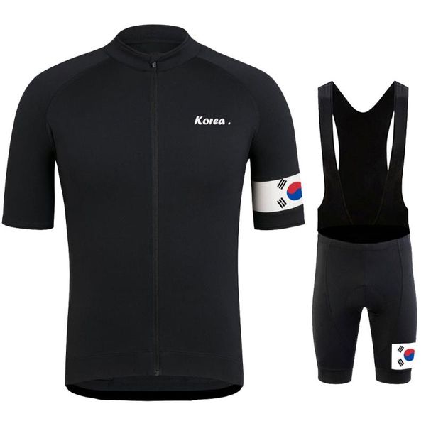 

racing sets korea short sleeve cycling set 2021 pro team men bicycle mtb wear summer bike uniform cycle shirt jersey suit, Black;blue